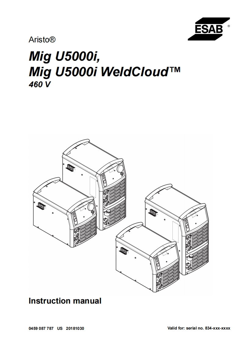 ESAB-Mig U5000i WeldCloud操作手册含电器原理图-找手册网